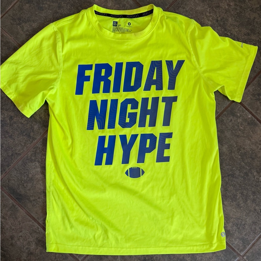 🎀3/$25🎀 Neon Yellow Graphic Tee with Blue Text